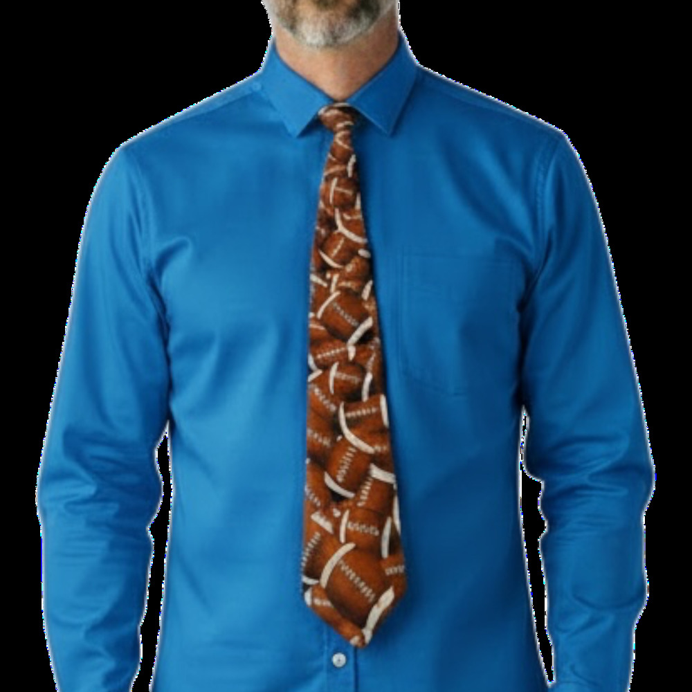RM Sport Vintage 1995 Football Silk Necktie Just Balls Football Pattern tailgate
